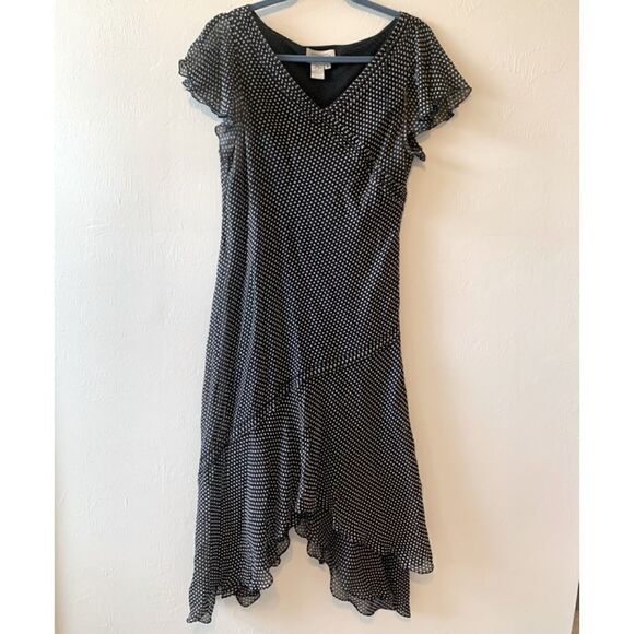 Adrianna Papell Silk polka dot dress size 10 - Picture 1 of 7